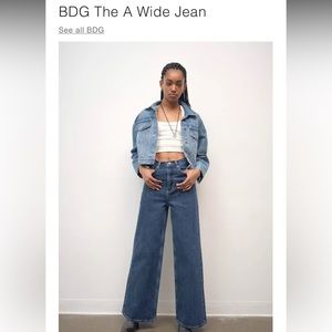 BRAND NEW A Wide Urban Outfitters wide leg jeans! High waisted, size 27!
